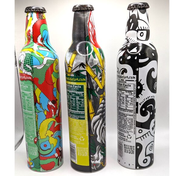 Mountain Dew Green Label Art Aluminum Soda Bottles, Empty Bottles, Set of Three - Picture 3 of 16